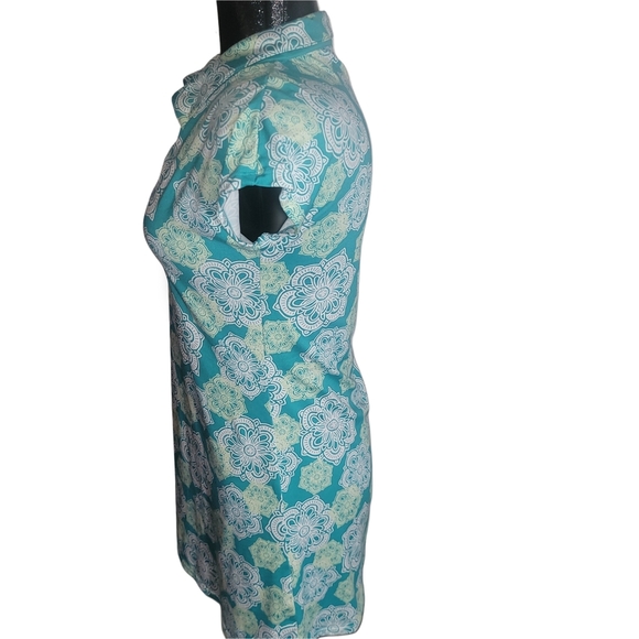 Lola Floral Patterned Teal And White Activewear Dress XS - Picture 5 of 7